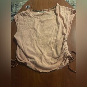 We The Free Blush Pink Side-Tie Crop Top